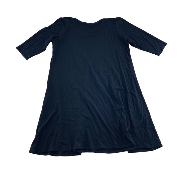 Eileen Fisher Black A-Line Tunic Blouse With 3/4 Sleeves Size Small Stretch Knit - Picture 5 of 5